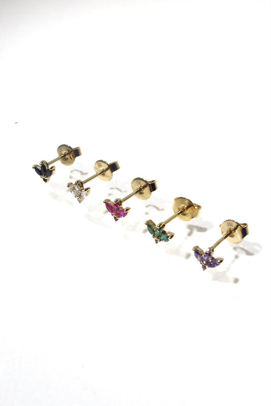 Bali Temples stud Bird gold strass