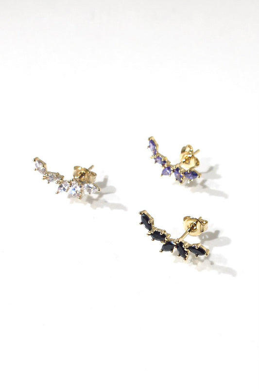 Bali Temples stud Five griffe gold strass