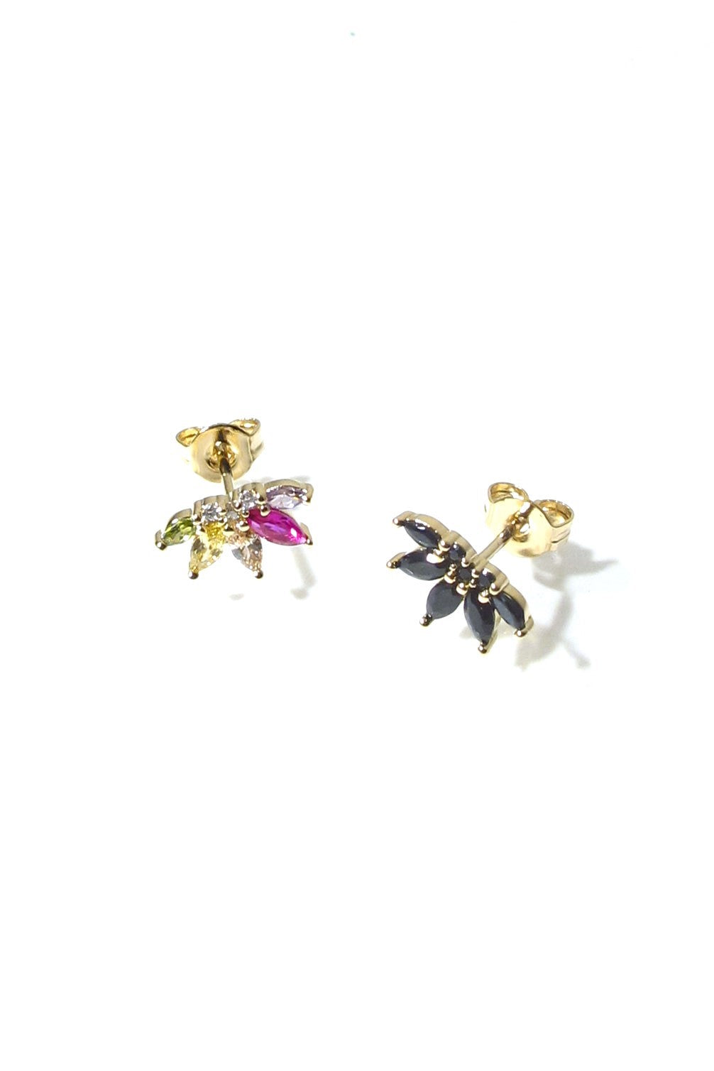 Bali Temples stud Lotus gold strass