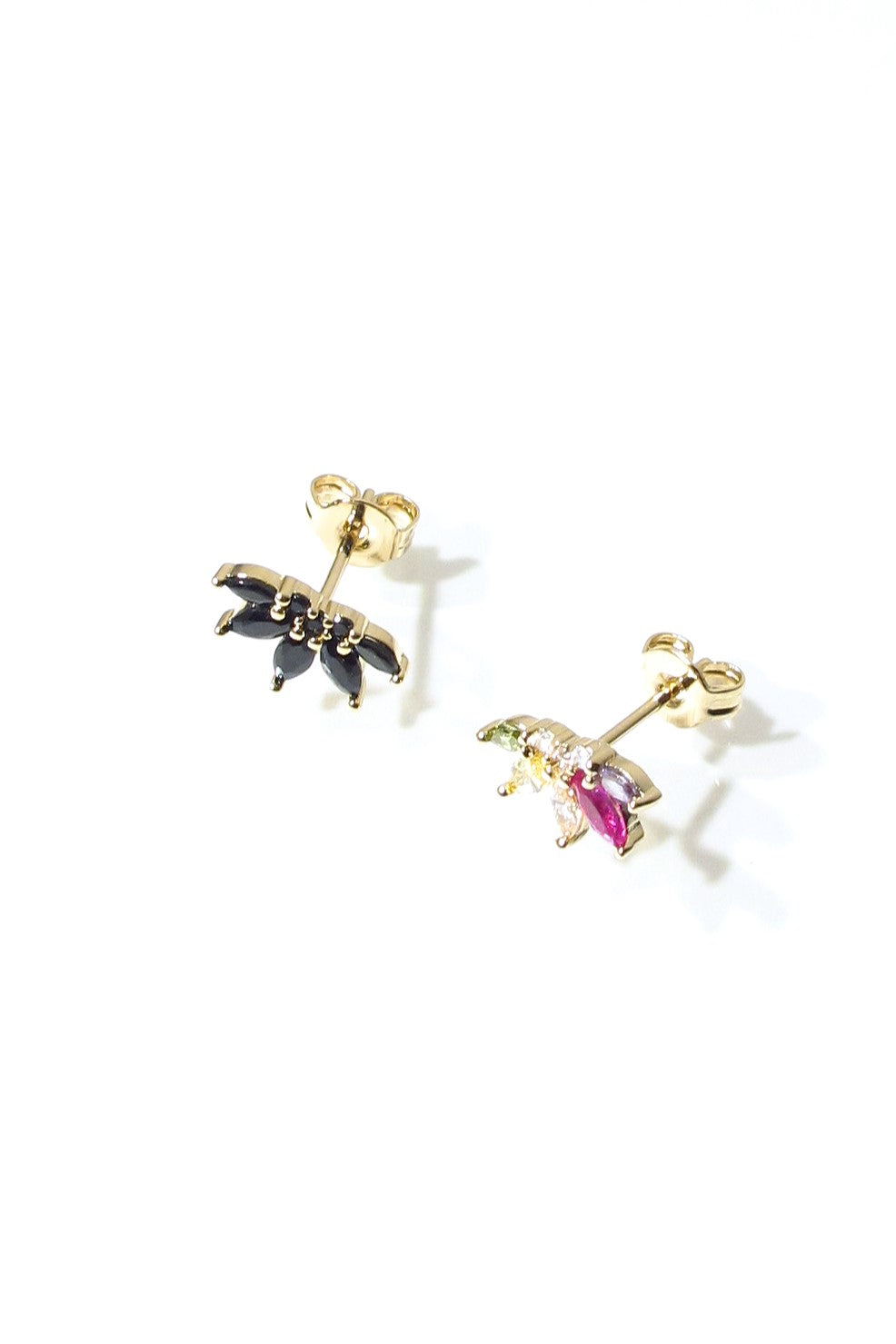 Bali Temples stud Lotus gold strass