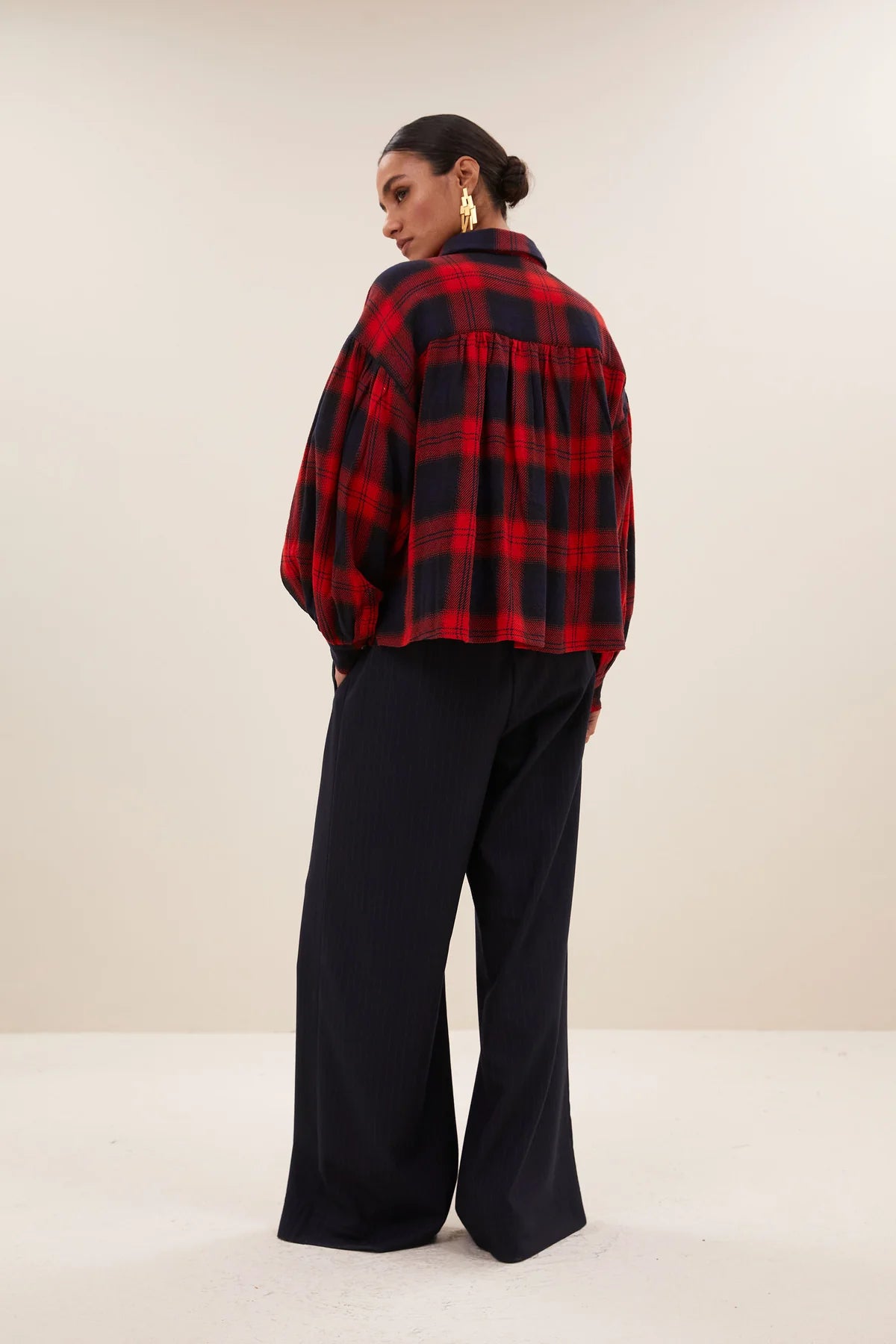 XP | By Bar blouse a carreaux Sarah red poppycheck