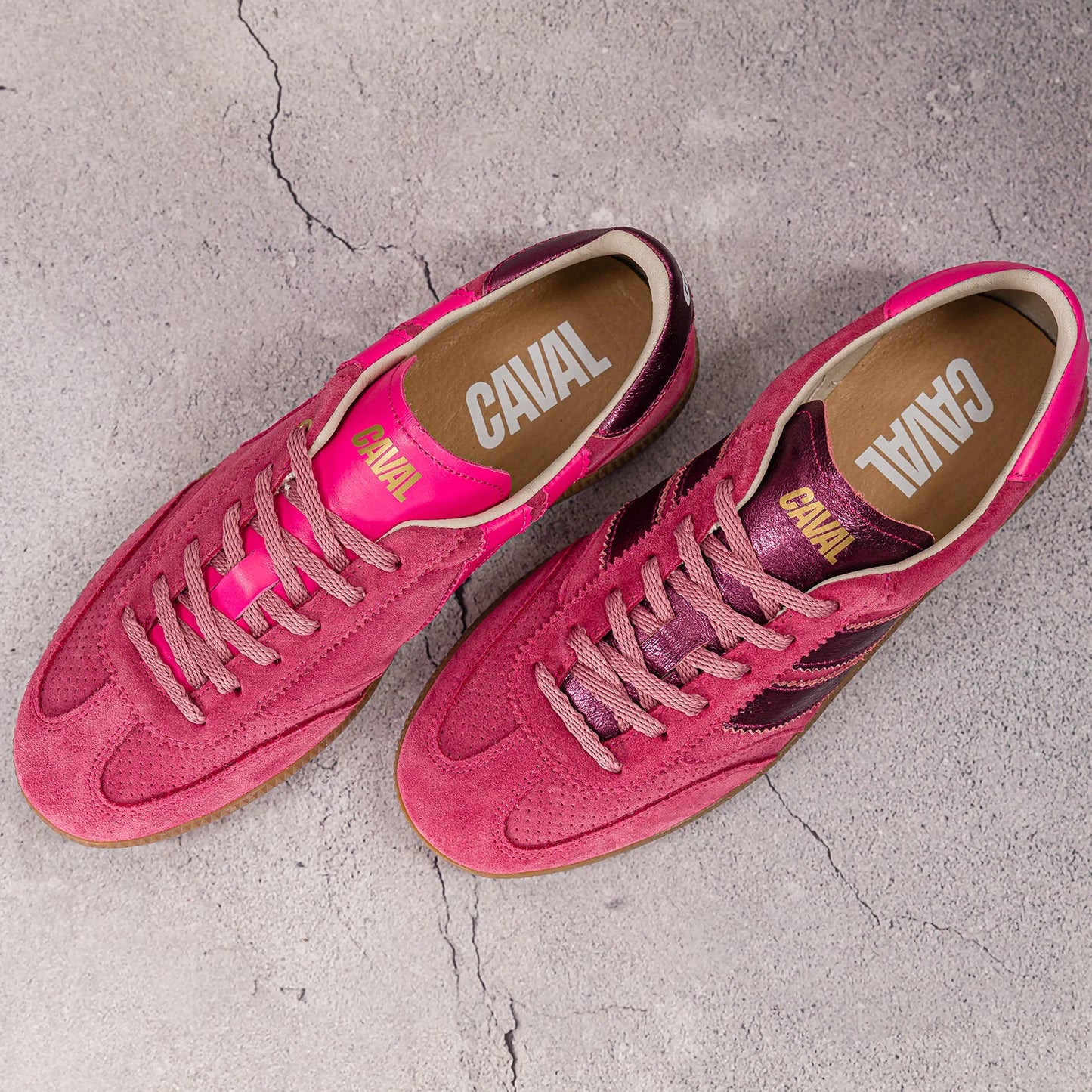 Caval baskets asymetriques rose Metallic Bambino