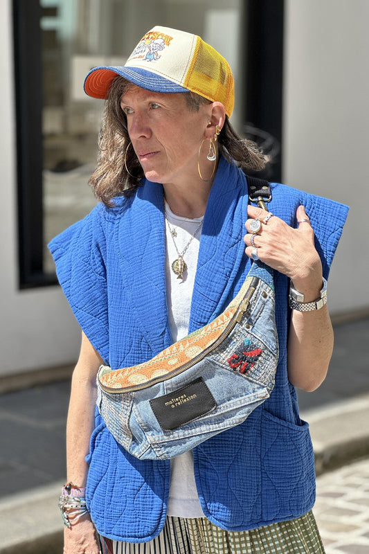 Aokyanos veste kimono Brooklyn sleeveless bleu klein