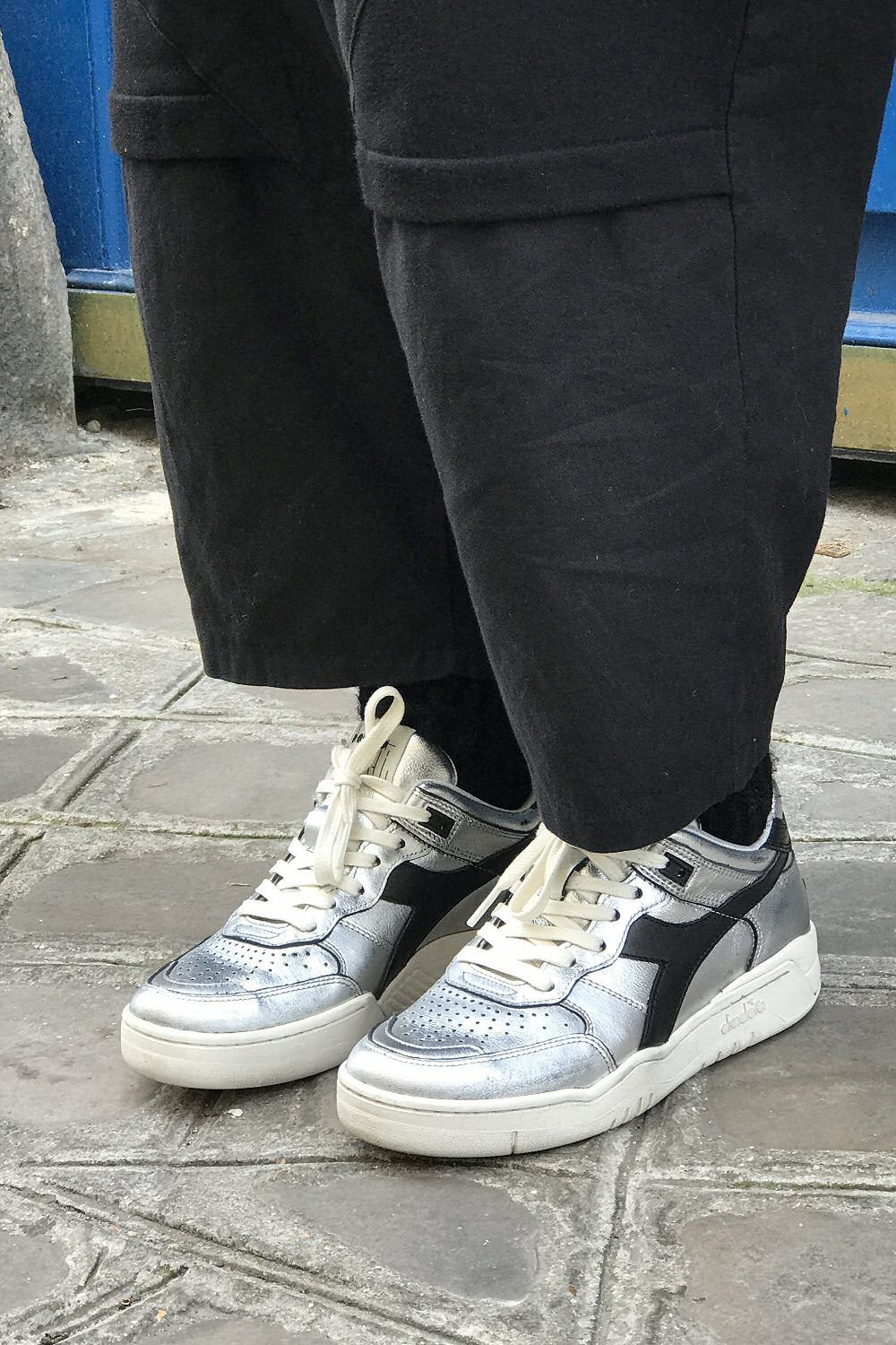 Diadora baskets B560 argenté silver used