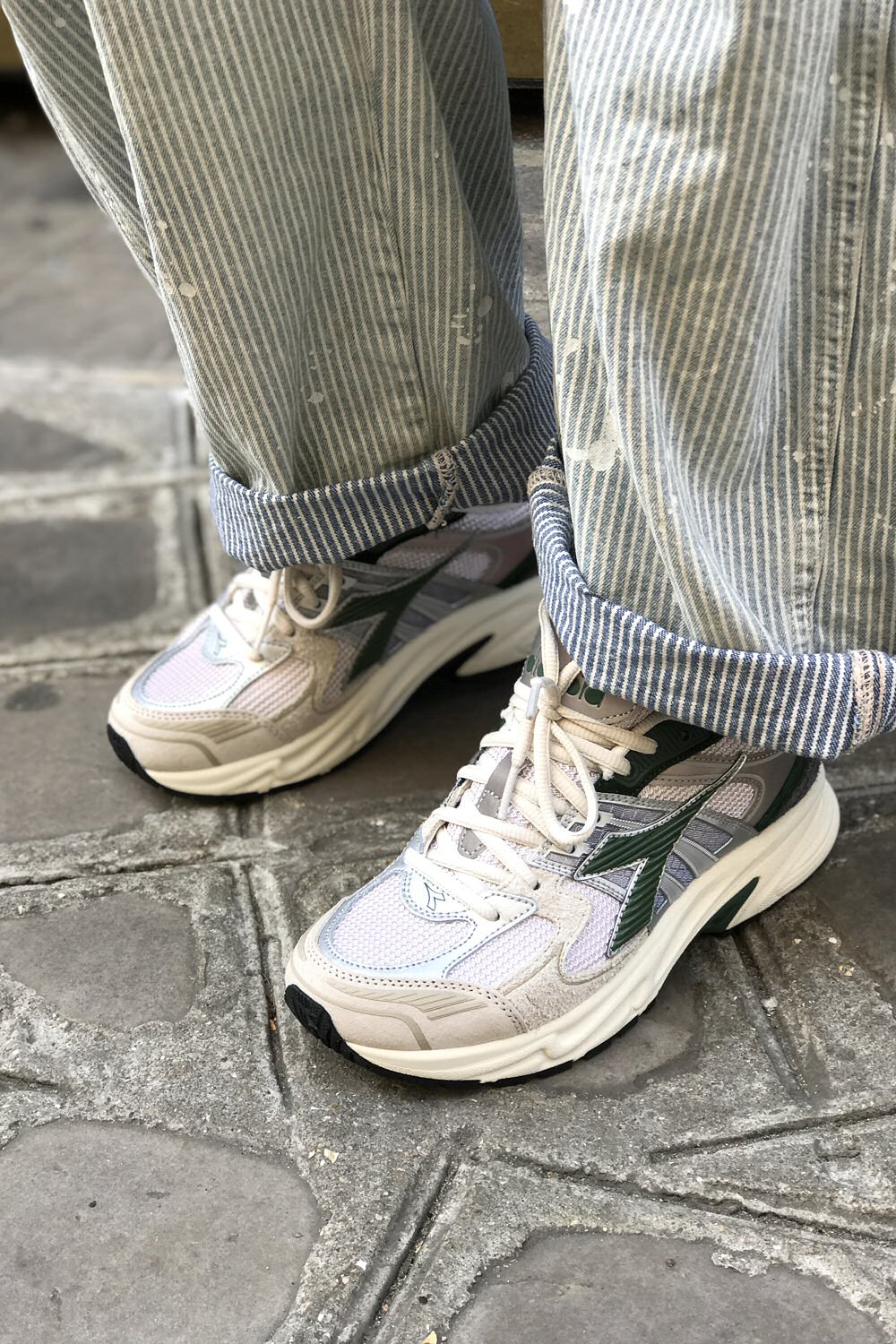 Diadora baskets Mythos Star kaki gris clair metallic