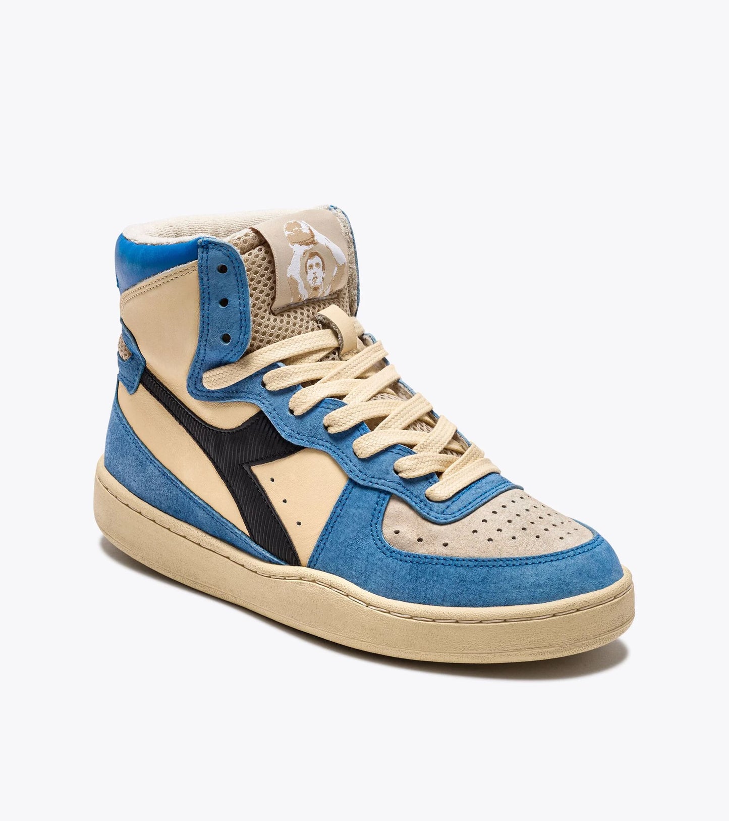 Diadora sneakers hi-tops MI baskets blue cream leather