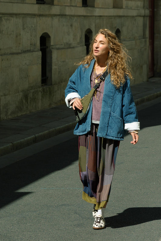 Aokyanos veste kimono Chicago Denim bleu