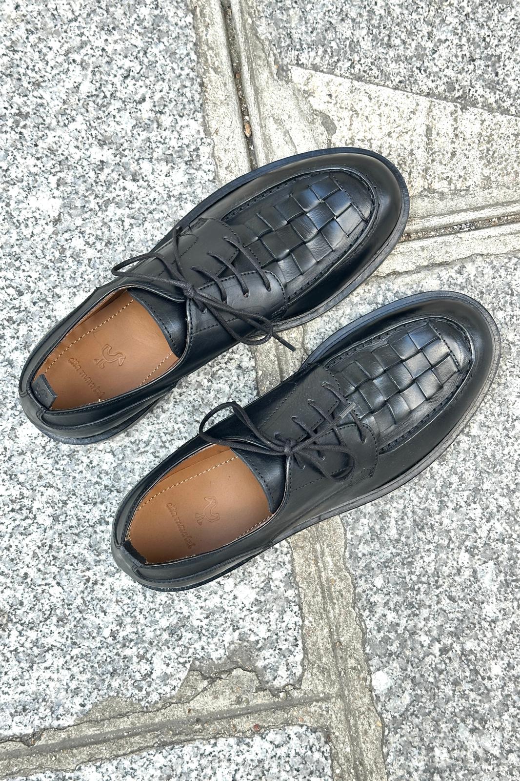 Elia Maurizi derbies tressées cuir noir