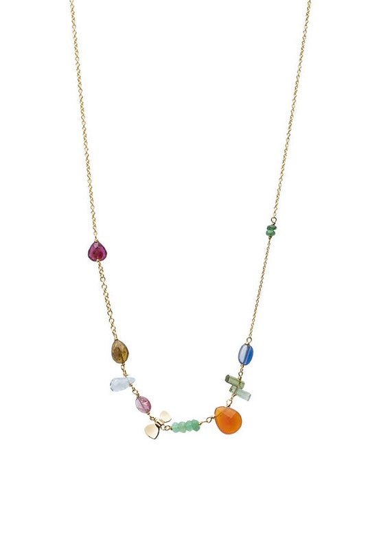 Fotini Psarouli necklace Rainbow fire opal 14k gold