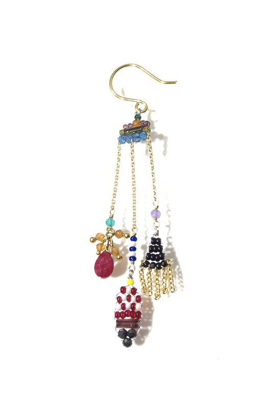 Fourbi de Capucine boucle solo Mobile Trio Chaînette rhodocrosite