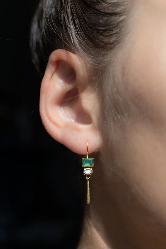 Fourbi de Capucine boucle Nefertiti onyx vert labradorite