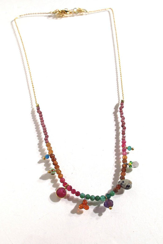 Fourbi de Capucine collier Purple pierres fines beads