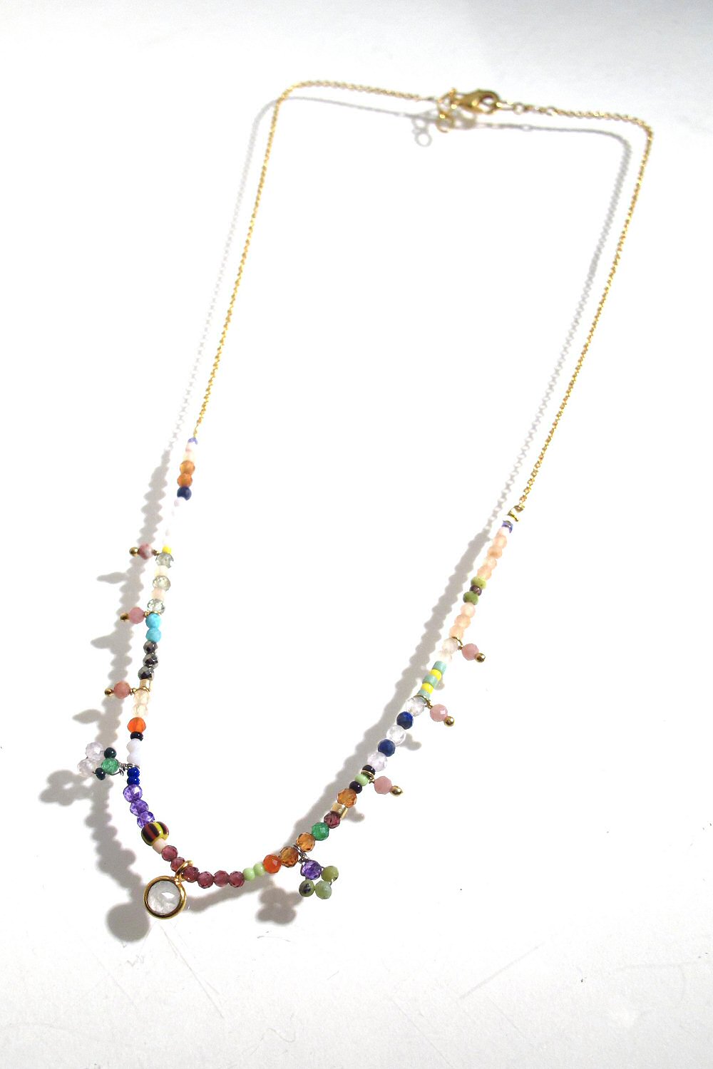 Fourbi de Capucine collier Pastels pierres fines beads