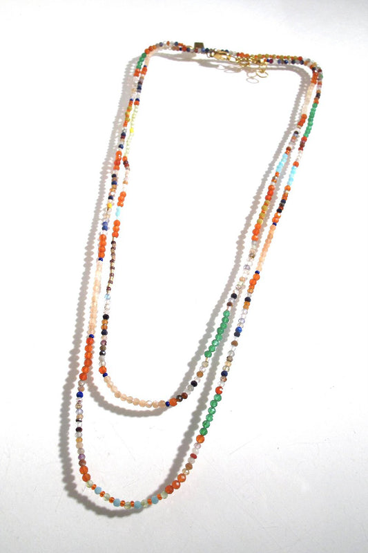 Fourbi de Capucine collier Sautoir Rainbow pierres fines beads