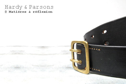 Hardy & Parsons ceinture cuir noir Sam Browne