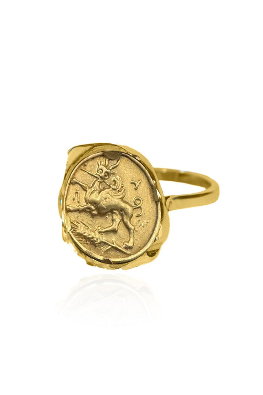 Hermina Athens bague chevalière Lyra gold