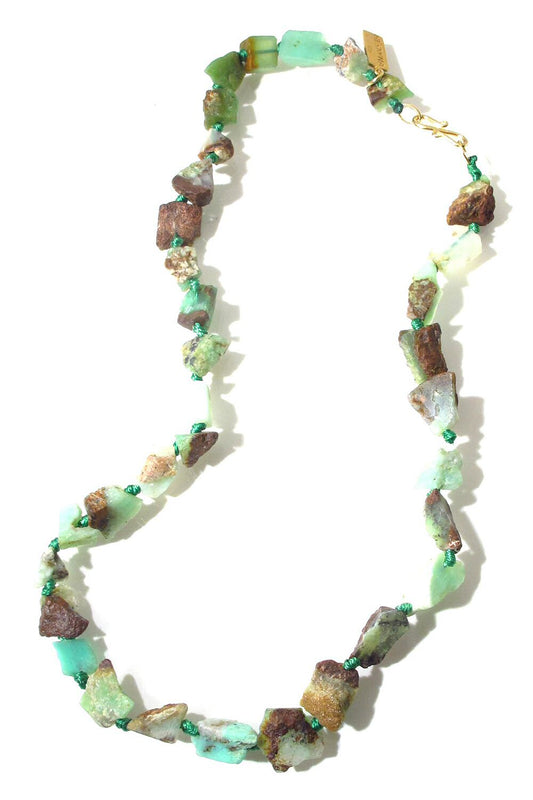 Hermina Athens collier perles beads Apple Green Chrysoprase