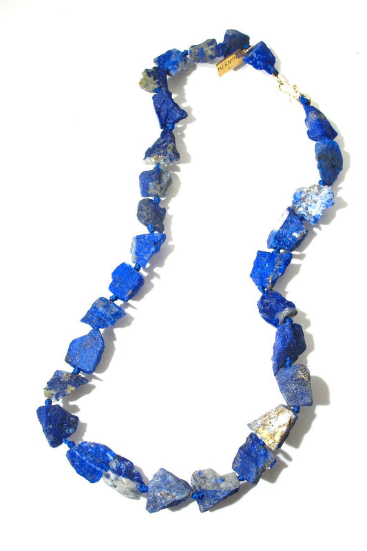 Hermina Athens collier perles beads Lapis Lazuli pebbles