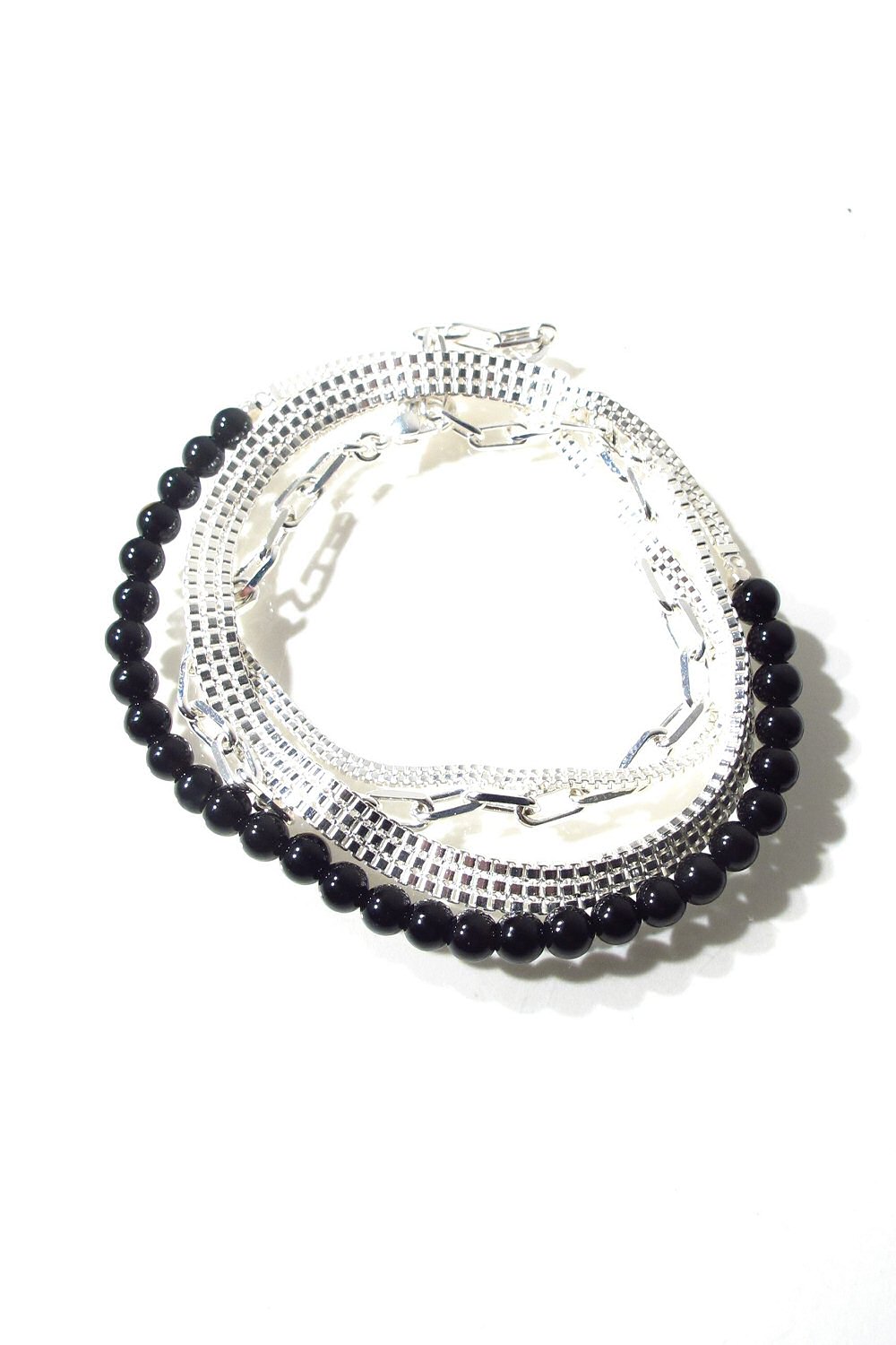 Laurence Soulat Paris bracelet chaîne fluide Skin Onyx beads
