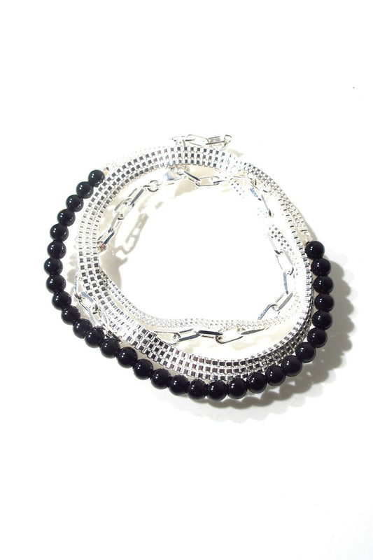 Laurence Soulat Paris bracelet chaîne fluide Skin Onyx beads