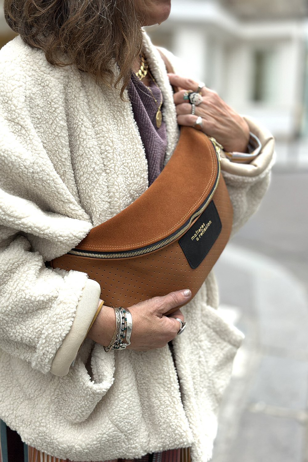 Banane Cross Maxi cuir caramel