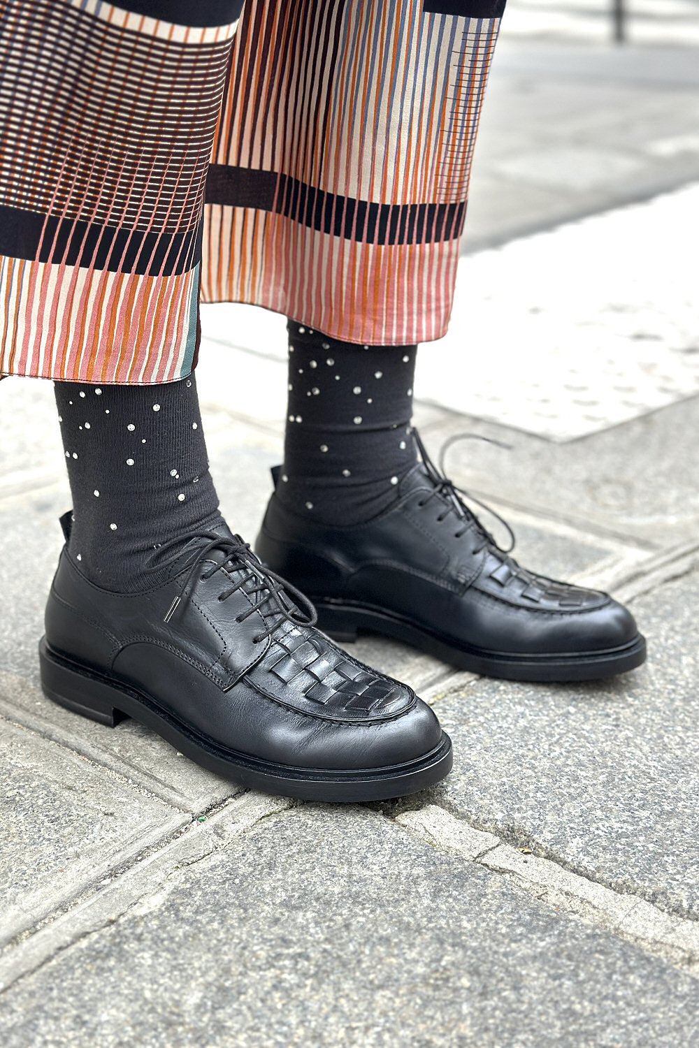 Elia Maurizi derbies tressées cuir noir