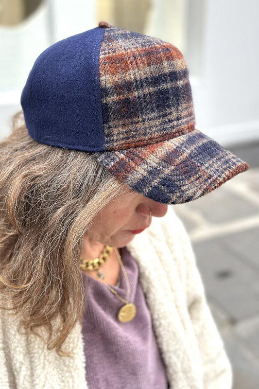 Stetson casquette Trucker cap laine Wool Check navy