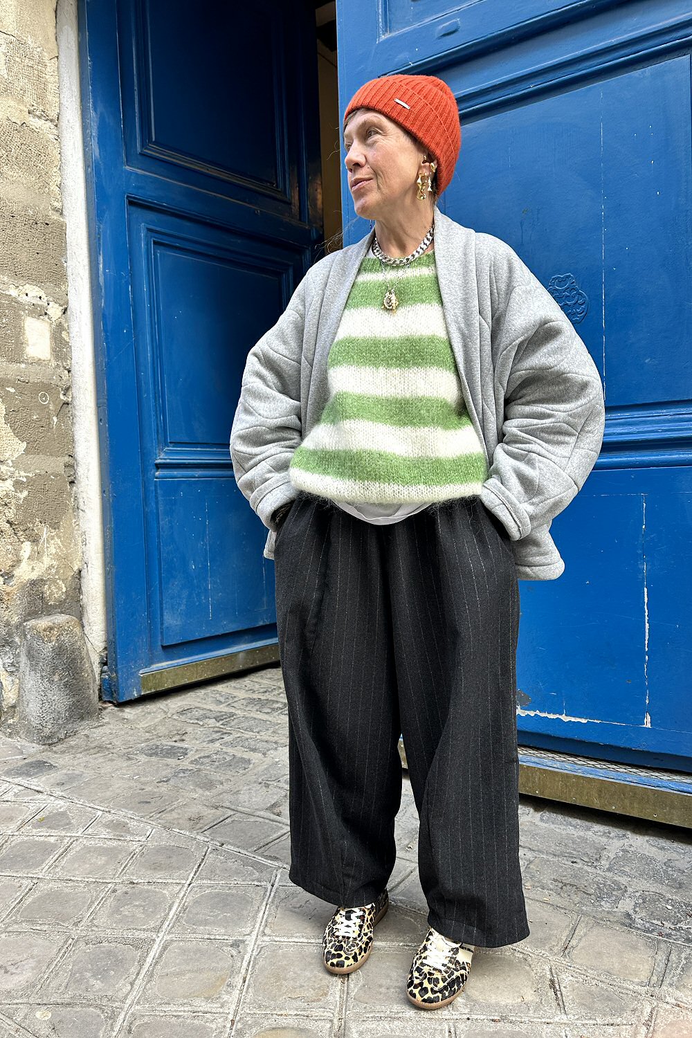 Matières à réflexion pantalon Balloon laine anthracite lurex