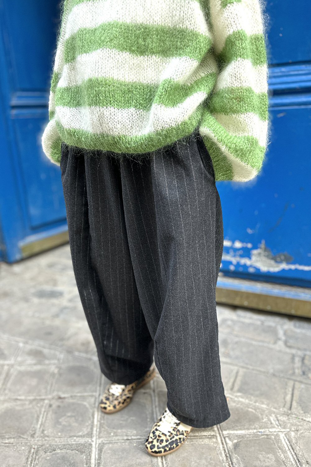 Matières à réflexion pantalon Balloon laine anthracite lurex