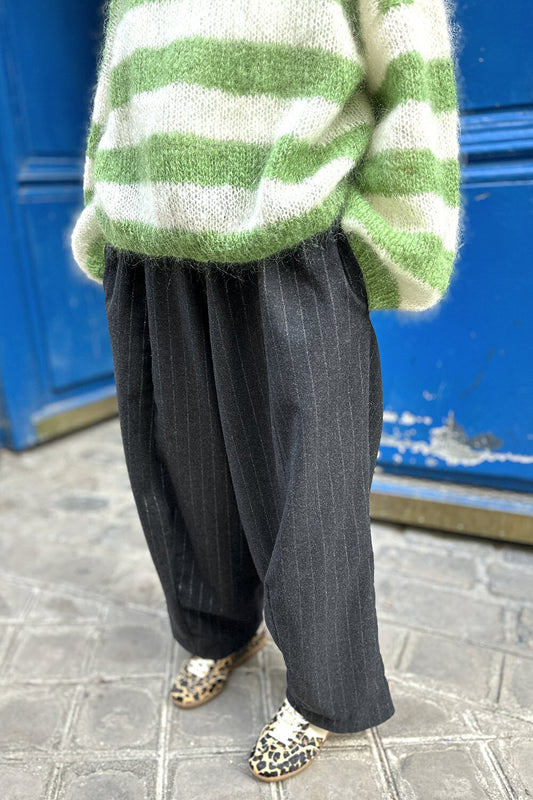 Matières à réflexion pantalon Balloon laine anthracite lurex