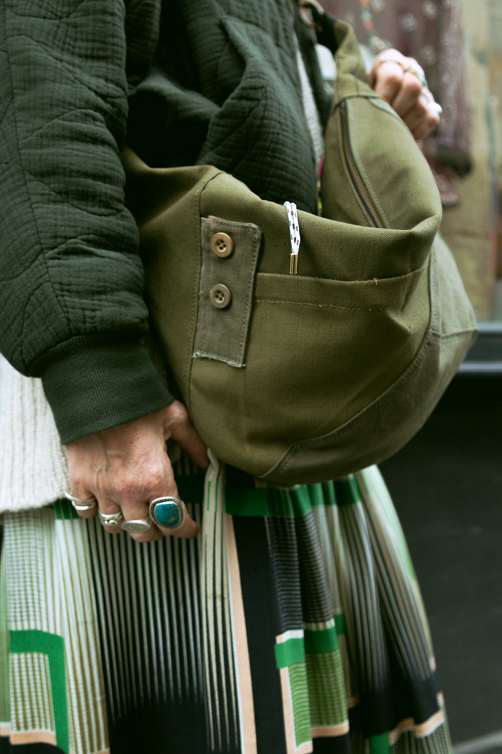 Yayou sac Army bache upcyled kaki made in France