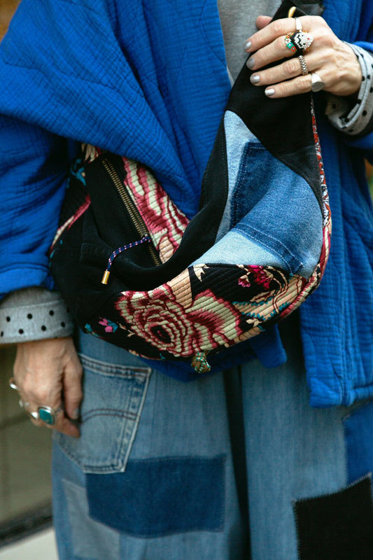 Yayou sac Kantha et denim upcyled made in France