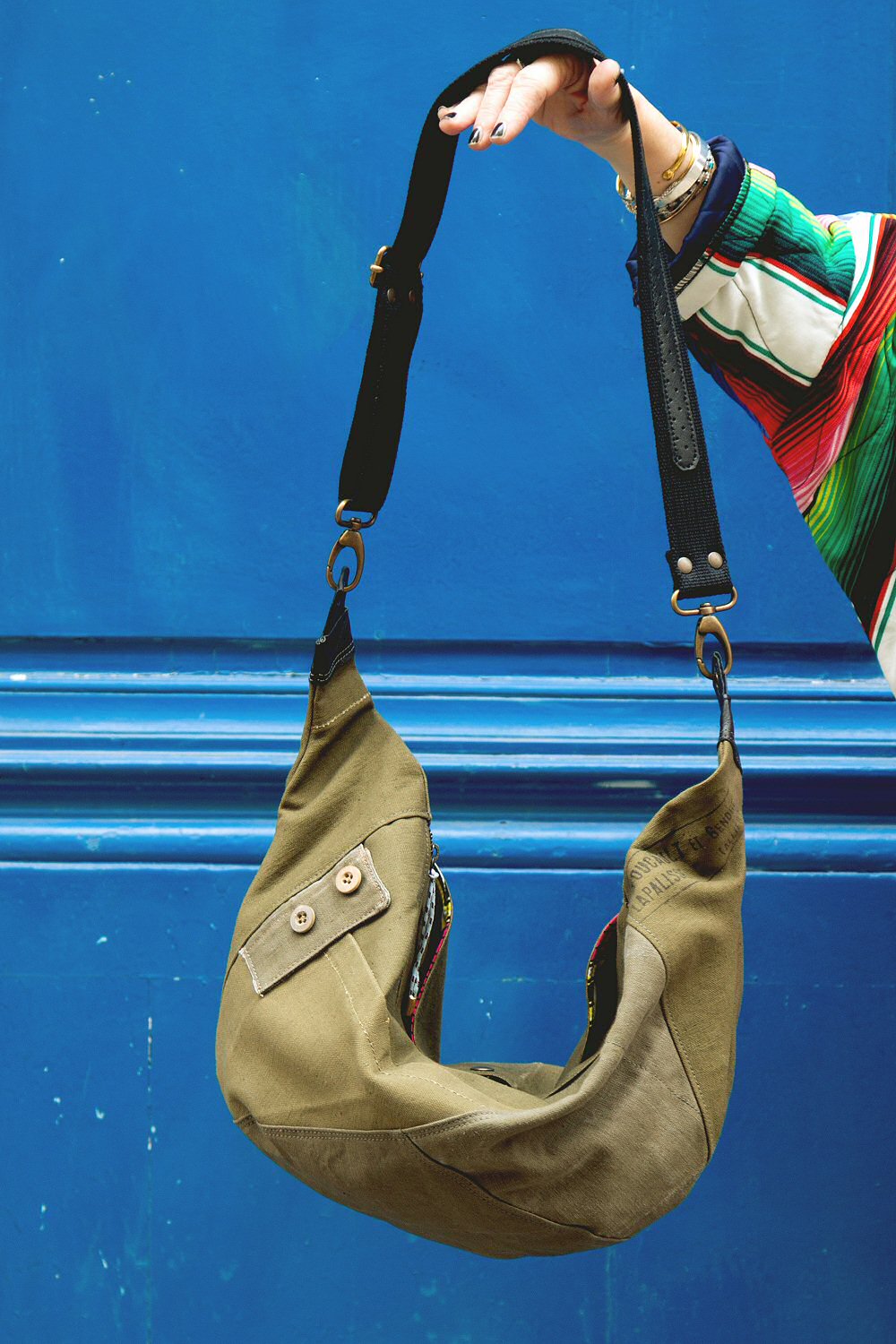Yayou sac Army bache upcyled kaki made in France