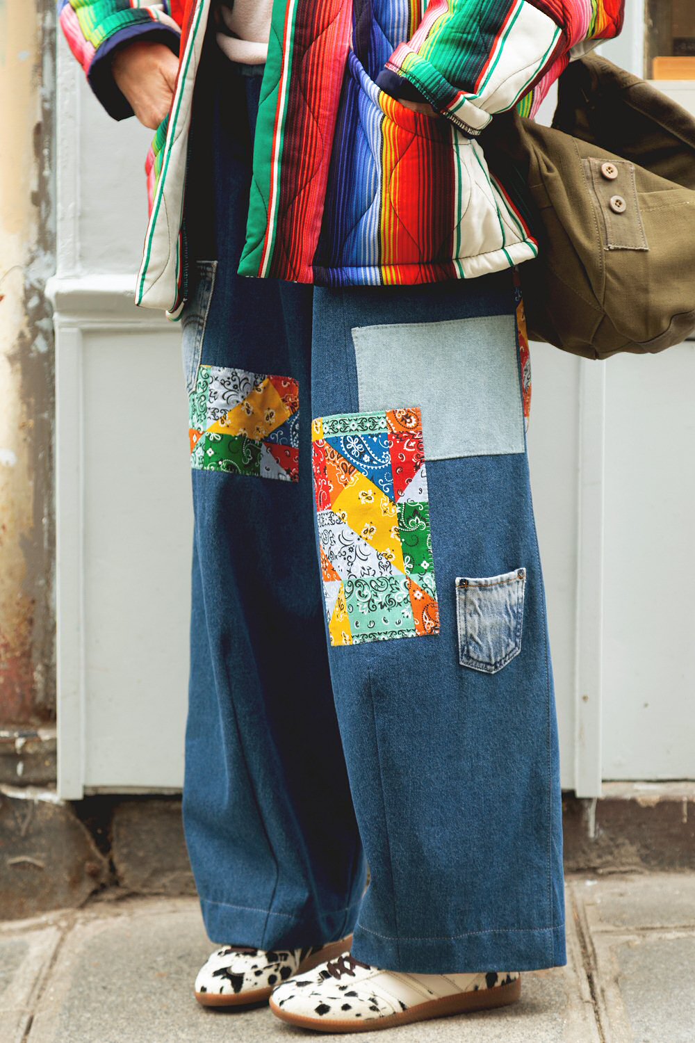 Matieres a reflexion pantalon Balloon bandana patch made in France