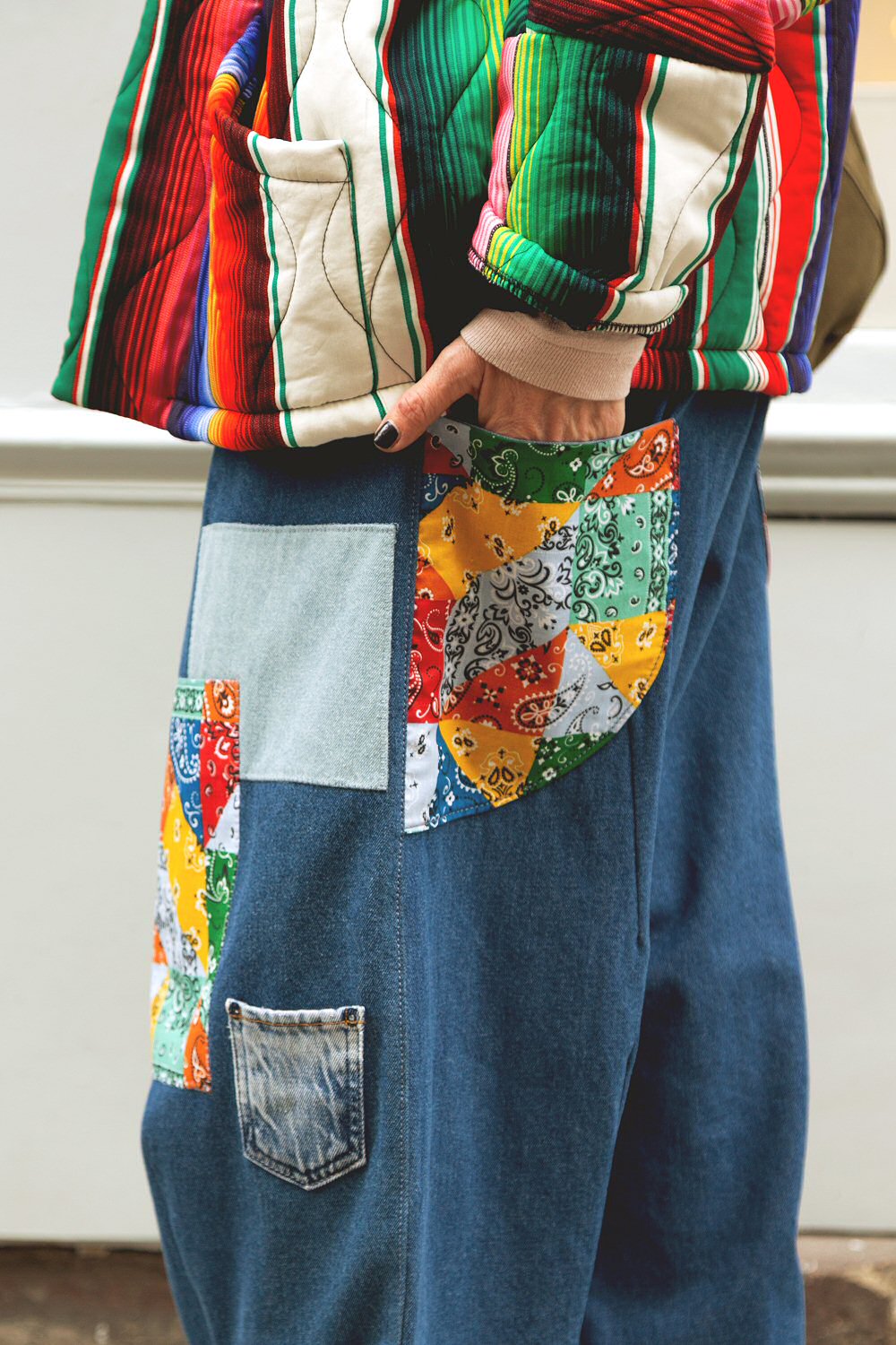 Matieres a reflexion pantalon Balloon bandana patch made in France