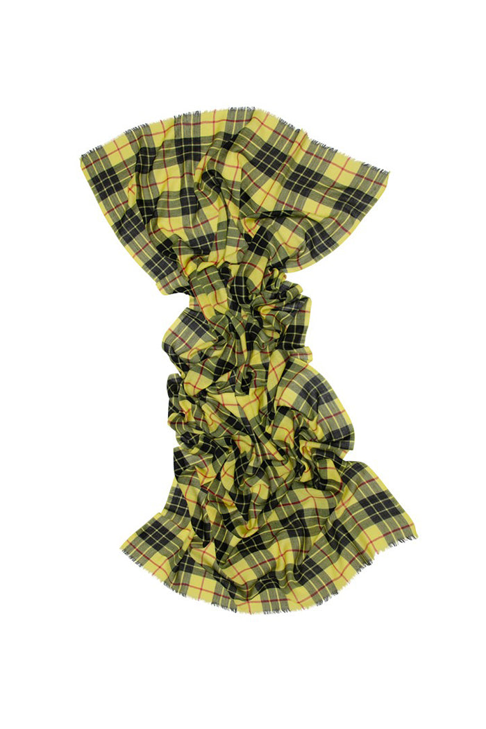 Z | Lovat & Green foulard en laine Highland jaune carreaux tartan