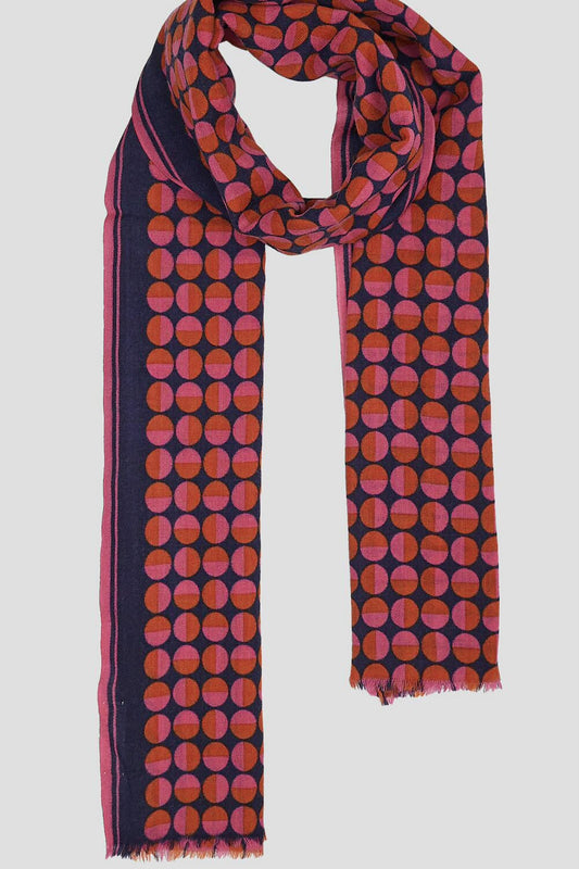 XWinter | Lovat & Green foulard en laine Cezanne polka dots pink