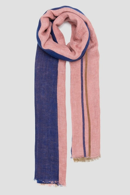 Lovat & Green foulard en lin Valley blue
