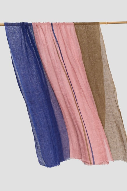 Lovat & Green foulard en lin Valley blue