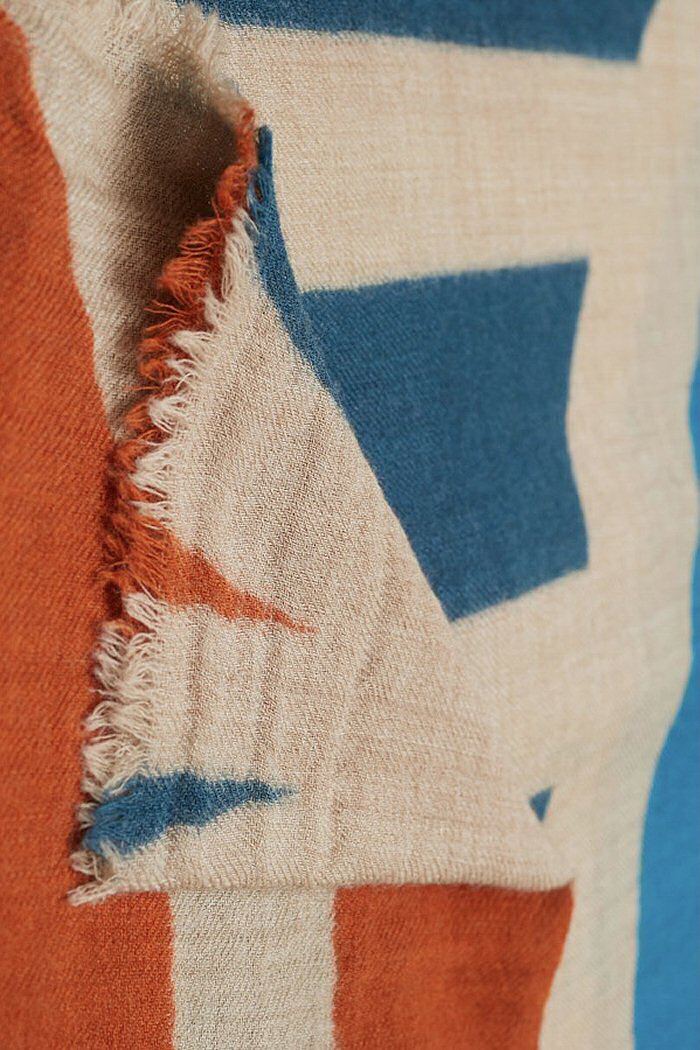 XWinter | Lovat & Green foulard en laine Aretha orange bleu