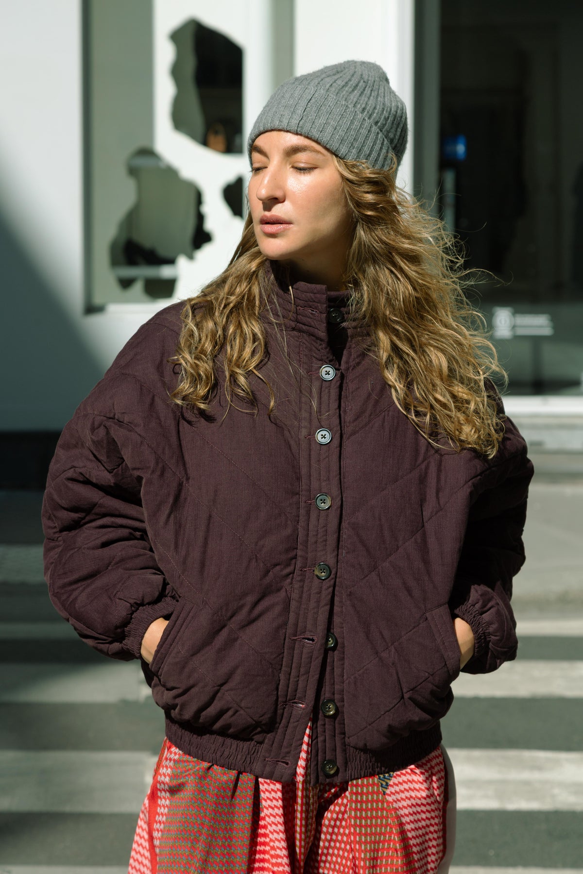 XP | Ma Poésie blouson bomber velours bordeaux Millie