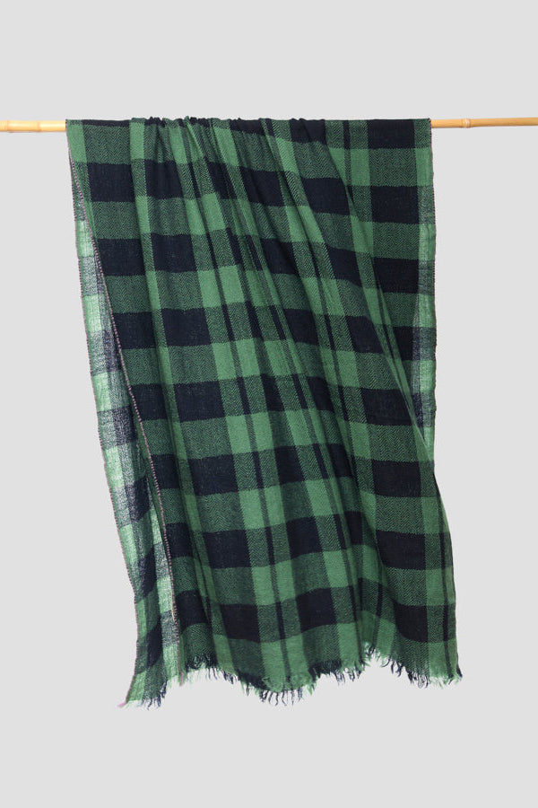 Lovat & Green foulard en laine Grafito Green