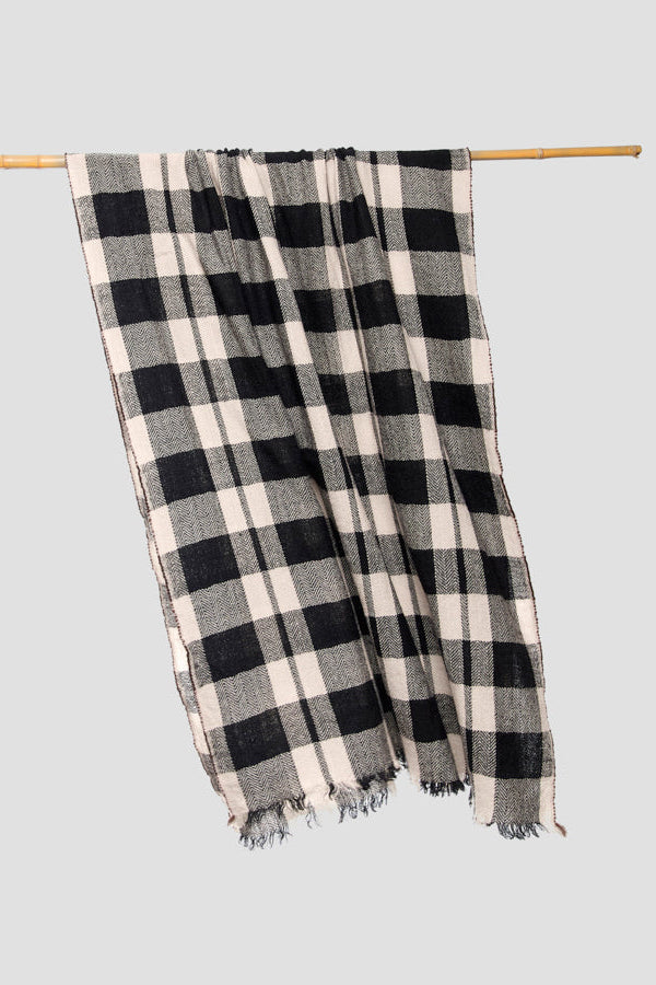 Lovat & Green foulard en laine Grafito écru