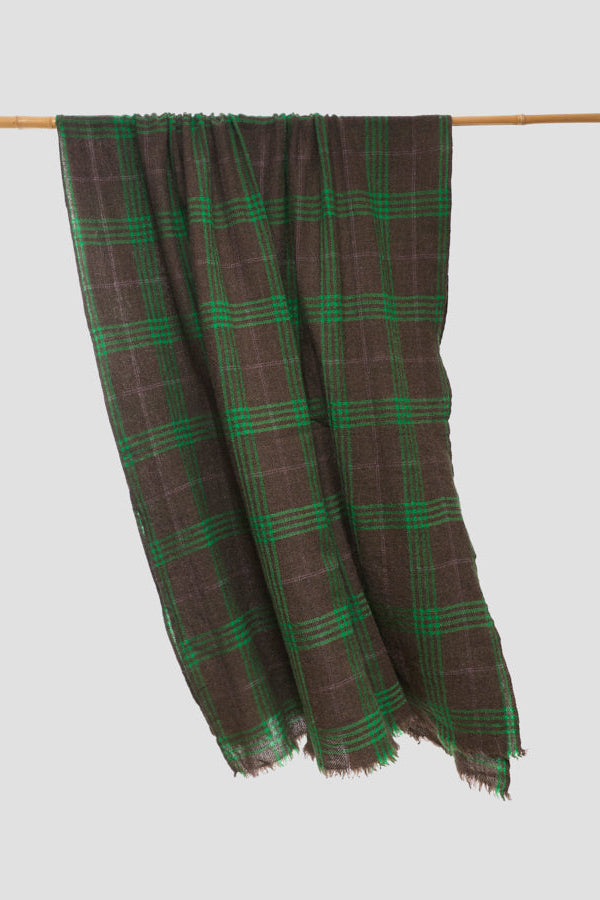 Lovat & Green foulard en laine Indigo green