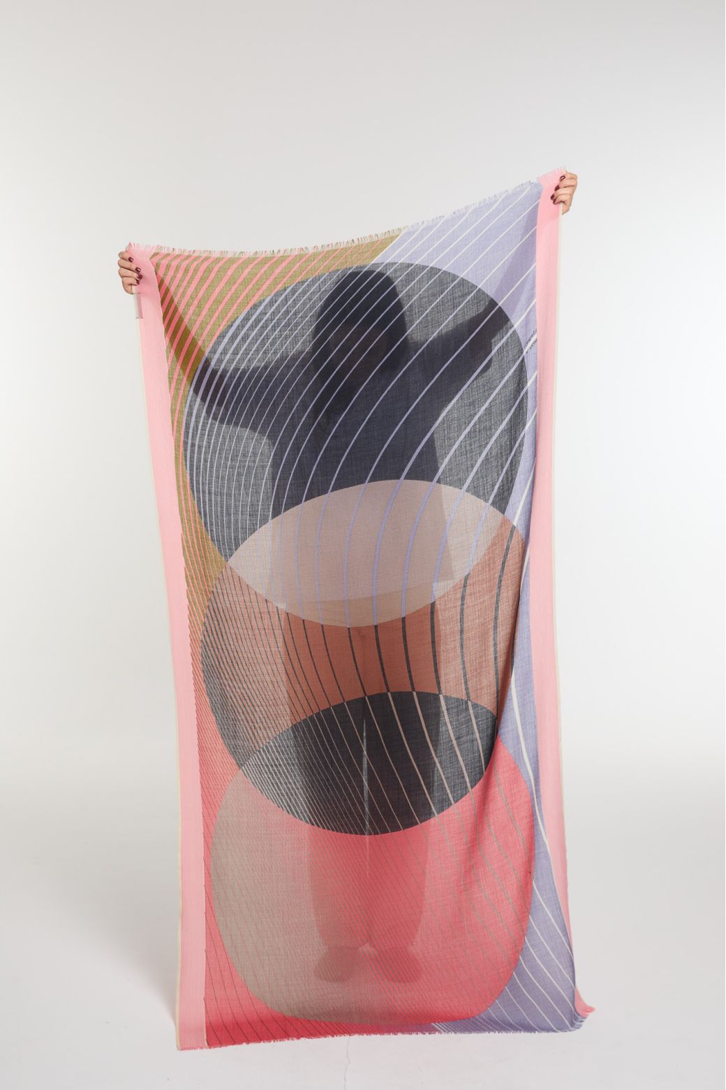 Ma Poésie foulard en laine graphique Astre parme