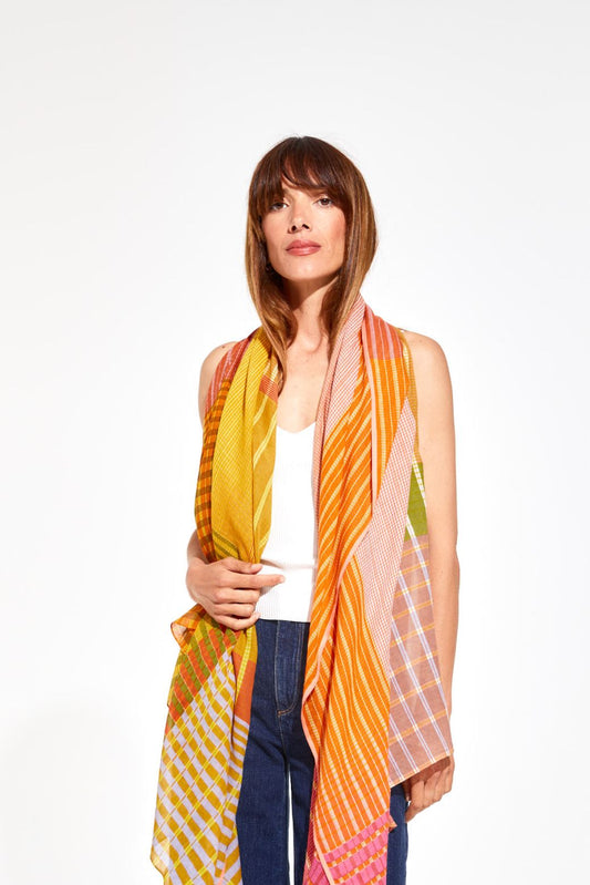 Ma Poésie foulard en coton graphique Vibrant fruity