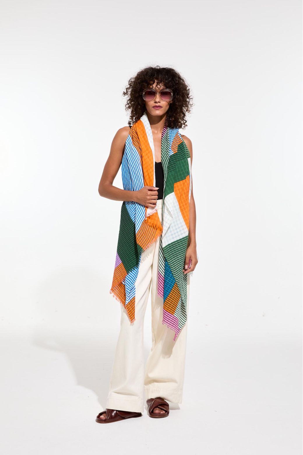 Ma Poesie foulard graphique 100% coton imprime Ettore multicolore