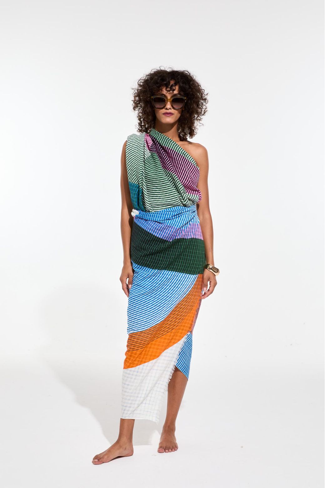 Ma Poesie foulard graphique 100% coton imprime Ettore multicolore