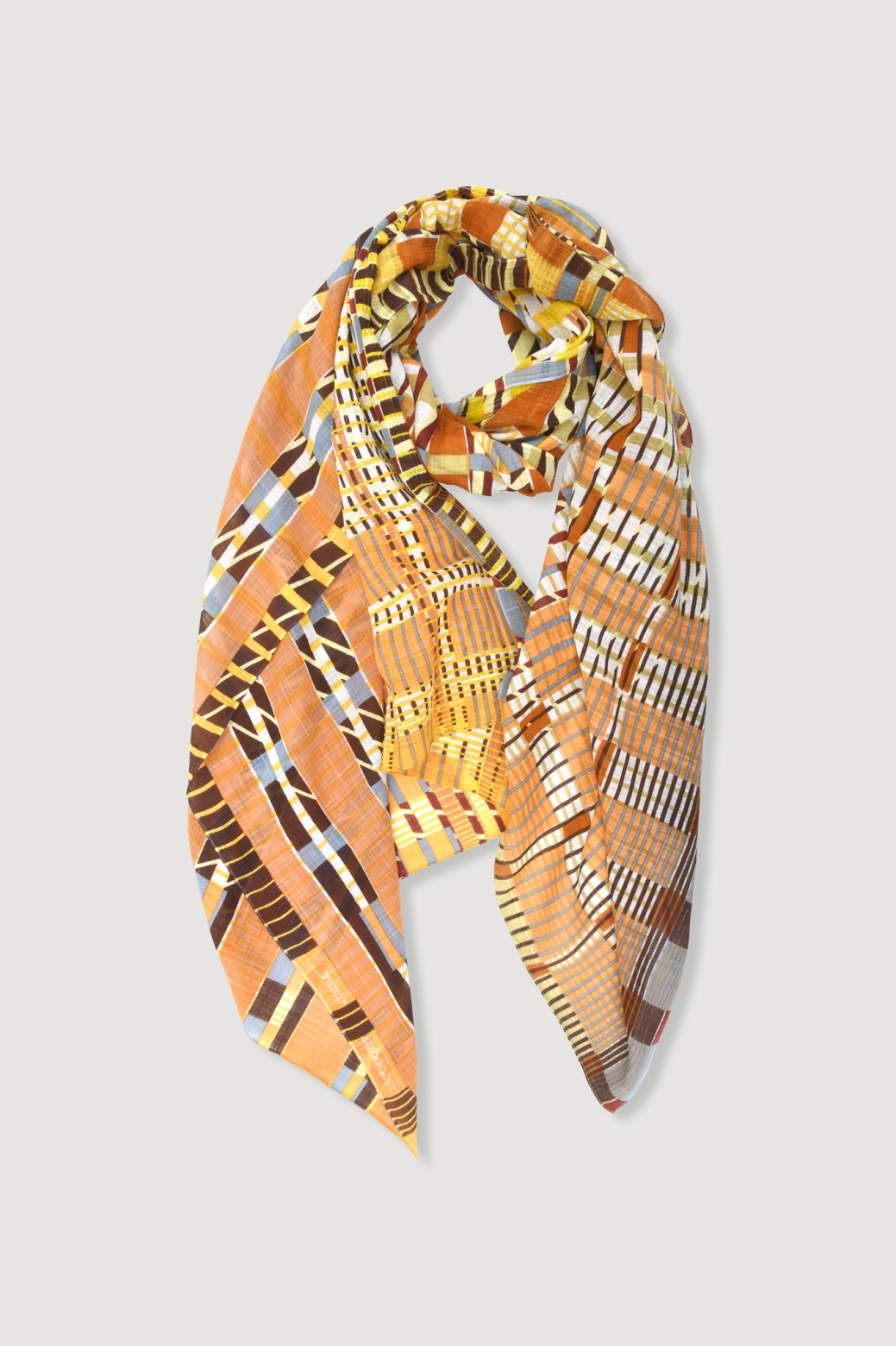 Ma Poesie foulard graphique 100% coton imprime Utopie ambre