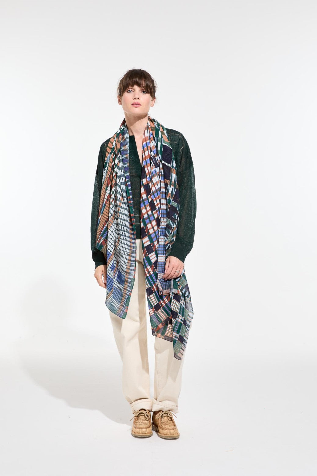 Z | Ma Poesie foulard graphique 100% coton imprime Utopie bleu
